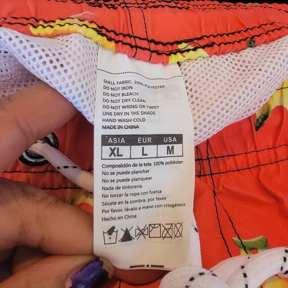 ⭐Mens Swimming Trunks Shorts Sz  M Vacancy Co. Australia Quick Dry lining Orange - Picture 7 of 8